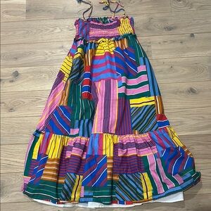 AUREUM Blue and Purple Tiered Maxi Dress Resort Wear